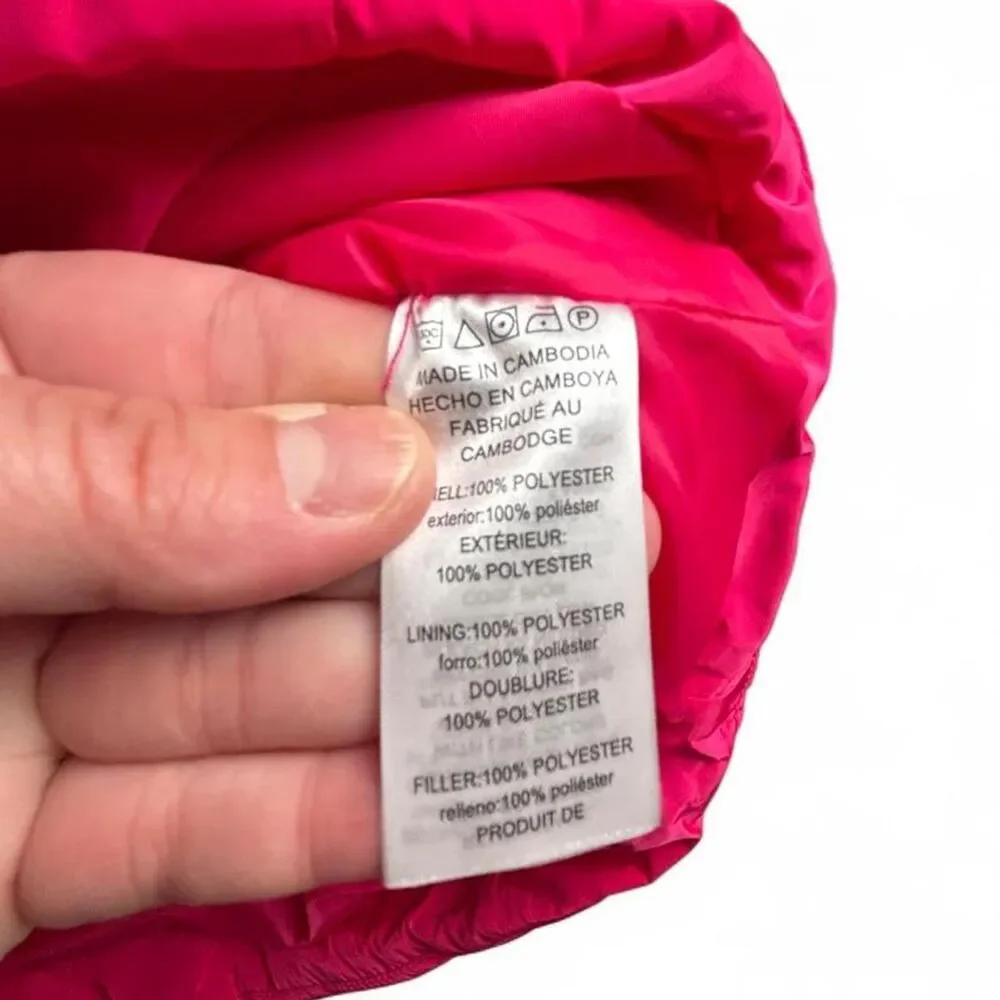 NWT Michael Kors Electric Pink Quilted Puffer Vest Women’s M Gold Zip Gilet